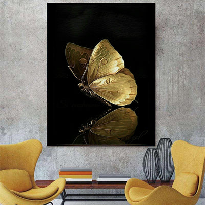 Art Light Luxury Golden Butterfly Home Decoration Mural