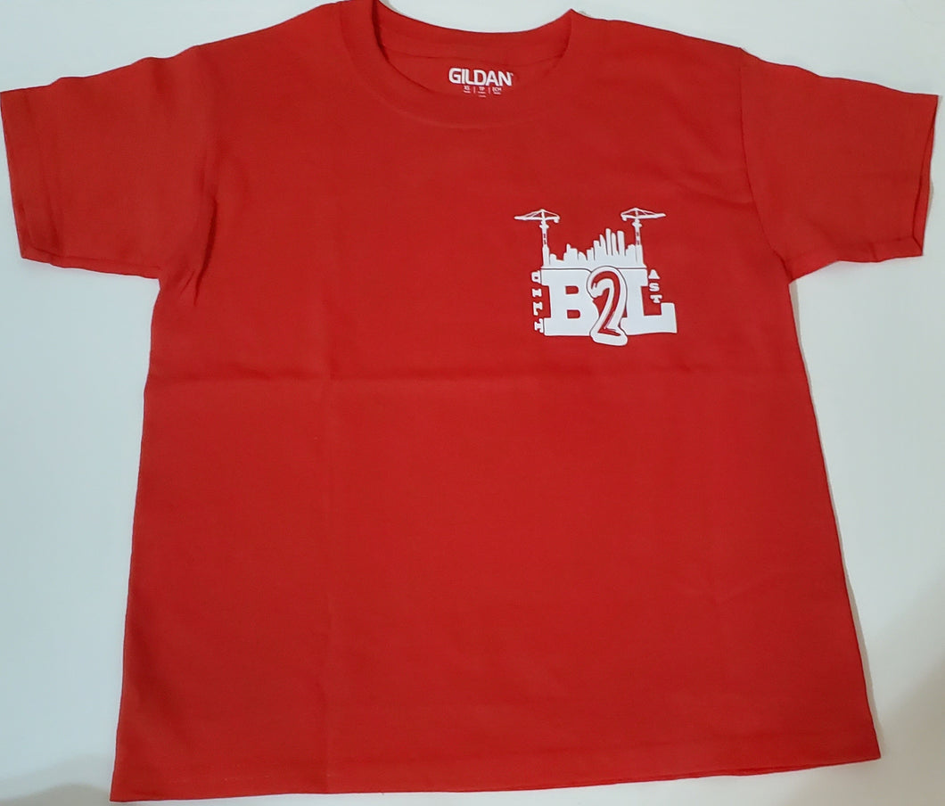 Built2last Men's Red Slim Fit Round - Neck Shirt