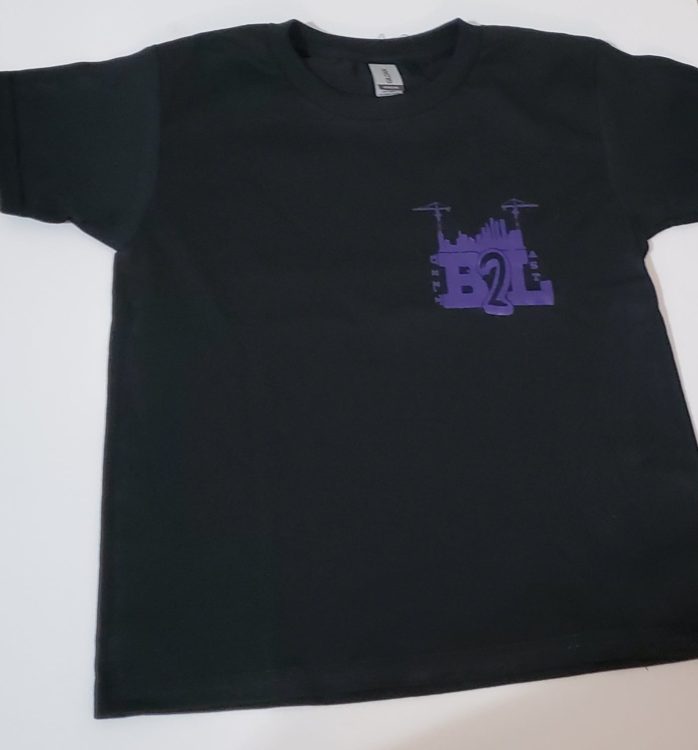 Built2last Men's Black & Purple Slim Fit Round - Neck Shirt