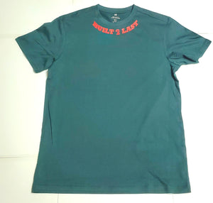 Built2last Men Slim Fit Round Green with Red Logo Collar